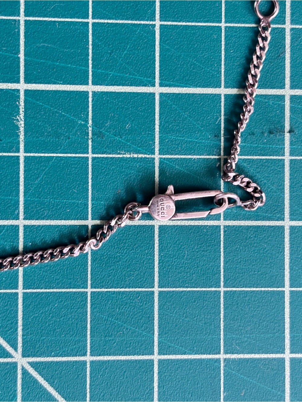 Silver Rectangular Skull Dog Tag Necklace - Picture 4 of 4